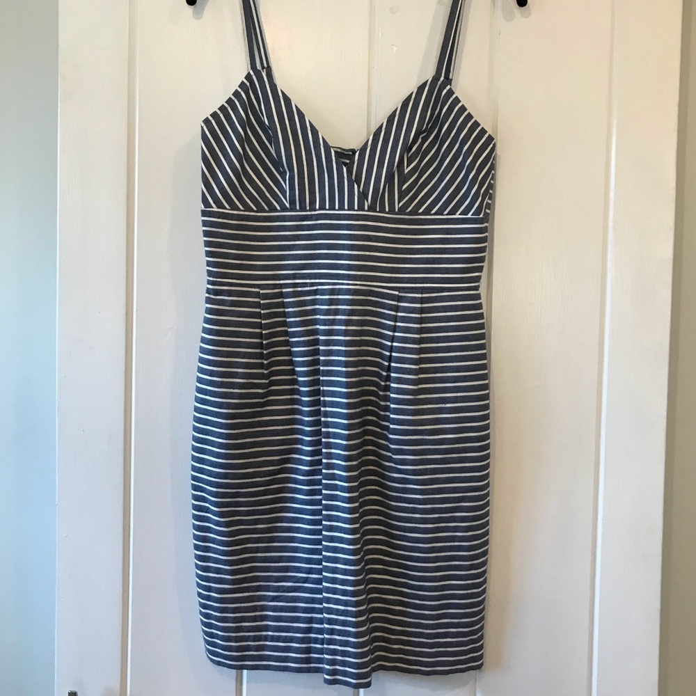 Alex + Alex grey and white striped dress